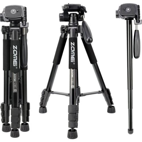 ZOMEI Camera Tripod Q222 Lightweight aluminium Alloy Stand Tripod Monopod lexible Photographic Tourism for DSLR camera