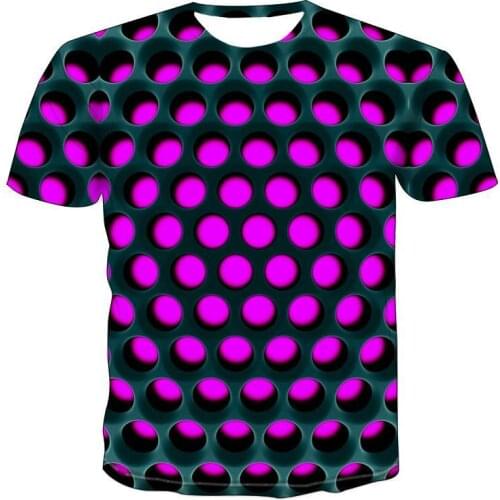 Summer T -Shirt Mens Geometric 3d Three -Dimensional Pattern Digital Printing T-Shirt Male Short Sleeve Slim Fit Tops Tees