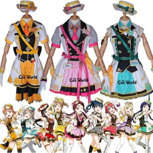 Love Live Sunshine Aqours 9 Characters Train Kurosawa Ruby Dia Hanamaru Yoshiko You kanan Dress Uniform Cosplay Costumes