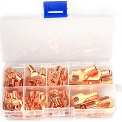 Copper Nose 60PCS Peep Port Terminal Copper Wire Ring Terminal Lug SC Battery Welding Connector