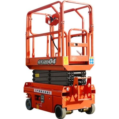 Qiyun Ce ISO 4m 240KG Mini Hydraulic Self Propelled Scissor Lift Folding Scissor Lift with Extended Platform with ODM/OEM