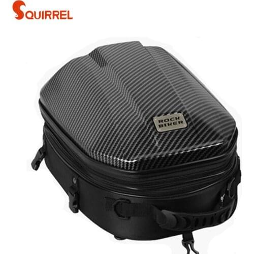 Rock Biker Carbon fiber Motorcycle Tail Bag Waterproof moto Back Seat Bags Motorbike Scooter Backpack Travel Bag