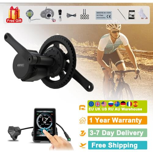 Bafang BBS01B 36V 350W E-bike Mid Crank Drive Motor Kits DIY Electric Bike Conversion Kit 850C NEW DPC18 C965 Display 44T - 52T