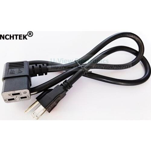 NCHTEK USA 3pin Nema 5-15P to IEC 320 C19 Left Angle 15A Power cord For UPS PDU About 1M/Free Shipping/5PCS