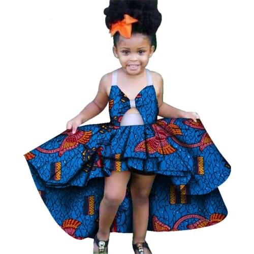 African Summer 2020 News Traditional Dashiki Print Dress for Girl Kids Costume Ethnic Bow-knot Infant African Dresses for Women