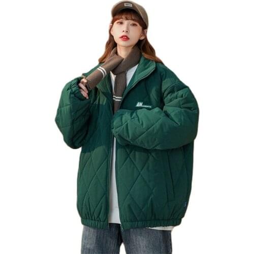 Womens mid-length Cotton-padded Jacket Korean Loose Winter Parkas Jacket 2020 new cocoon-type Down Padded Jackets b564