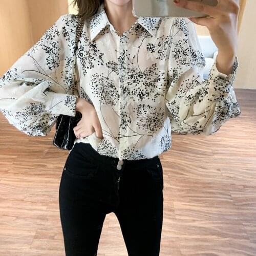 Vogue floral embroidery ladies shirts Womens chiffon Blouses New Spring Autumn Long Sleeve Shirts Tops Blusas Mujer