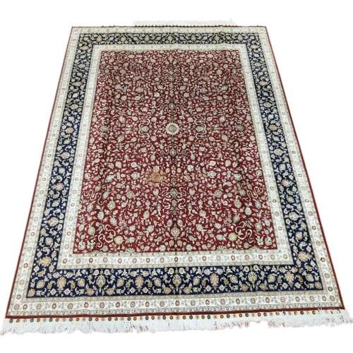 Seeykeep™ 8x10ft Rectangle Pure Silk Handknotted Oriental Traditional Rug-SK3036090