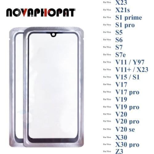 Digitizer LCD Sensor Glass For Vivo X23 X21s S1 prime S1 S5 X30 S6 S7 S7e V11 Y97 Z3 V11+ Pro Touch Screen Glass lens + With OCA