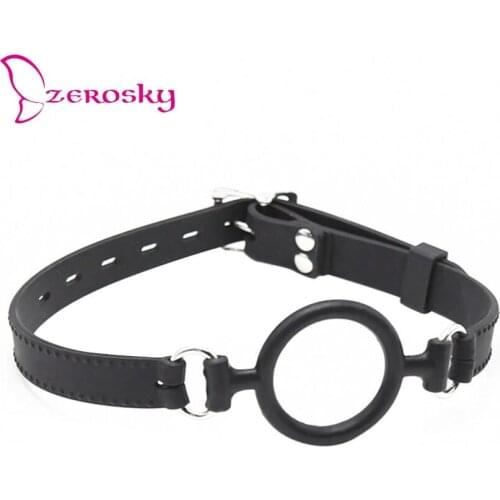 Silicone Mouth Gag Sexual Bondage Restraints Mouth Open Ring Adult Game Mouthplug Lock With Lock Binding Outlet Plug Adult Toys