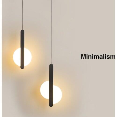 Modern Minimalist LED Long Line Single Head Chandelier Coffee Shop Bar Table Lamp Bedroom Bedside Lamp Restaurant Pendant Lights