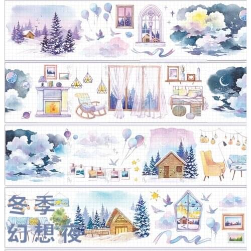 6cmx100cm Winter Fantasy Bright Pet Glacier WashiTape Special Oil