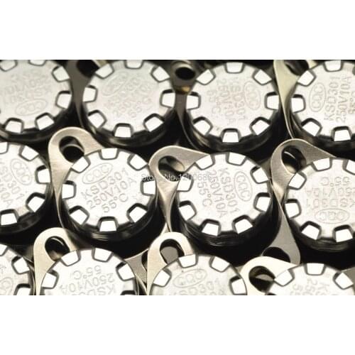 KSD301 thermostat / thermal protection / temperature control switch 55 degrees 250V / 10A normally closed