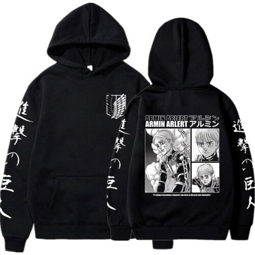 Anime Attack on Titan Manga Hoodie Armin Arlert Sweatshirts Cozy Tops Sweatsuit Sudadera Felpa Moletom