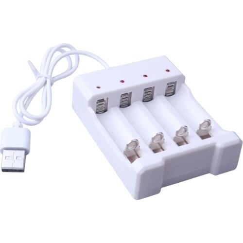 Universal USB 4 Slots Battery Charger Adapter For AA / AAA Battery Rechargeable Quick Charge Battery Charging Station Tools