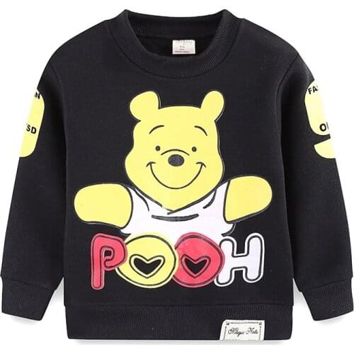 Spring Autumn Winter Cartoon Winnie the Pooh Print Baby Boy Girl Casual Sweatshirt Kid Long Sleeve T Shirt Children Clothes Coat