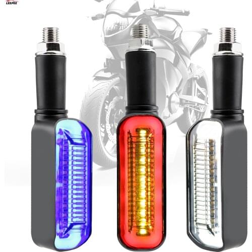 2Pcs/set Brake Light Tail Lamp Motorcycle Turn Signals Flowing Water Flasher DRL LED Turn Signal Light 2 in 1 Blinker Indicators