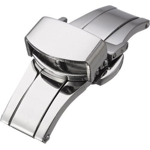 Watch Fold Buckle 14/16/18/20/22mm Double Click Butterfly Watchband Push Clasp Button Deployment Clasp Buckles Watch Accessories