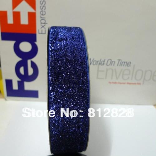 1-1/2'' 38mm #26 Navy Blue Glitter Metallic Velvet Ribbon