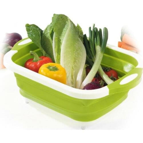 1pc Two Forms a Set Collapsible Kitchen Colander Fruit Vegetable Strainer Drainer Washing Basket Plastic Drain Vegatable Basket