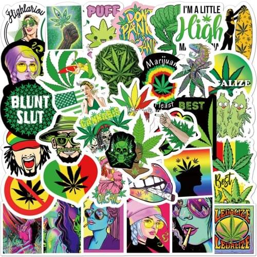 10/30/50PCS Funny Characters Leaves Weed Smoking Graffiti Stickers Laptop Phone Car Skateboard Bike Guitar Kid Toy Cool Sticker