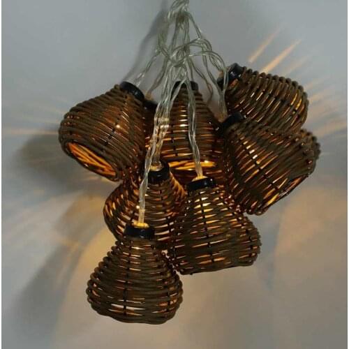 Zebra Blinds 10Pcs Rattan Lamps String Lights LED Rattan Balls Fairy Lights Wedding Home Decoration Window Blinds
