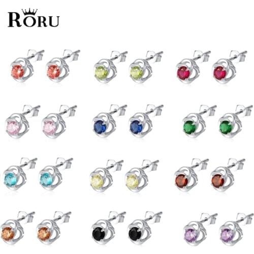 100% 925 Sterling Silver Lotus Small Stud Earrings Women Crystals Catkins with Zircon Stones Earing Party Shine Fine Jewelry