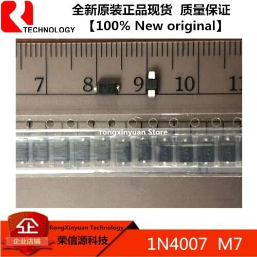 100 PCS 1N4007 M7 SMA DO-214AC 100% New original 1A / 1000V SMD Rectifier Diode M7 1N4007
