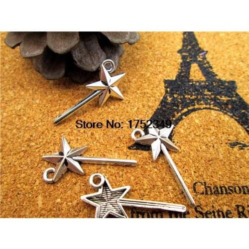 200pcs--Magic Wand Charms, Antique Tibetan silver Magic Wand Charms Pendant 25x13mm