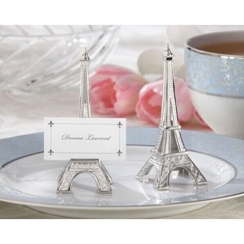 25 Pieces/lot) Eiffel Tower Silver Place Card Holder Party Decoration Favors For Wedding and Banquet table Guest name holders