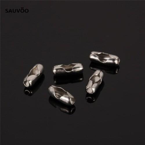 40pcs/lot Stainless Steel Ball Chain Connector Clasp Fits 1.5/2/2.4/3.2/4/5/6mm Ball Chain Jewelry Findings & Components