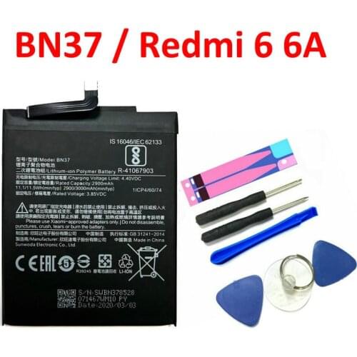 New 3000mAh BN37 Battery + Repair tools Replacement For Xiaomi Redmi6 Redmi 6 Redmi 6A BN37 Genuine Phone Battery +Tracking Code