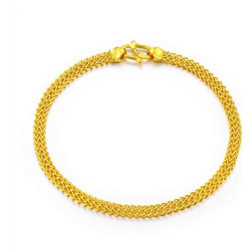 Authentic 999 Solid 24k Yellow Gold Bracelet/ fashion yellow Bracelet 6g