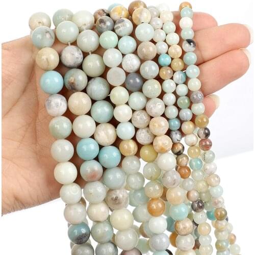 LW002 6/8/10mm Black Point Natural Stone Beads for Jewelry Making, Energy Stone Healing Power,Enjoy DIY Fun