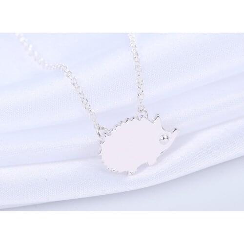 Chandler Gold Silver Plated Cute Hedgehog Pendant Necklaces Lovely Animal For Women Statement Maxi Bling Femme Homme Bijoux