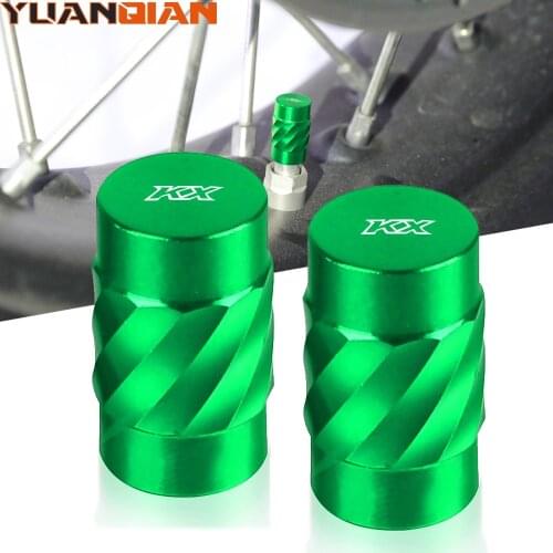 For kawasaki KX65 KX80 KX85 KX125 KX250 KX250F KX450F Motorcycle CNC Wheel Tire Valve Cover Cap Plug KX 65 80 85 125 250 450 F