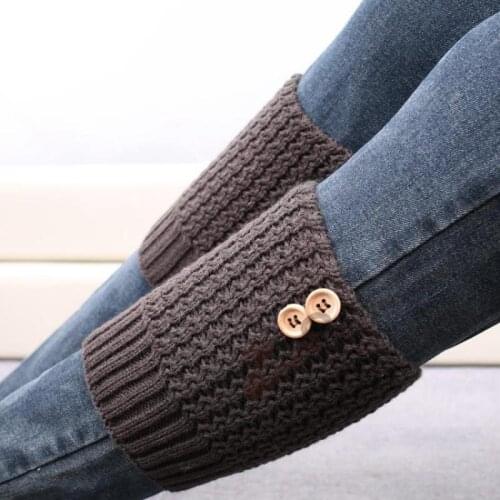 Leggings Button Leg Warmer Women Knitted Boot Cover Thermal Winter Shin Short Sock Serrated Girls Fashion Accessories Stockings