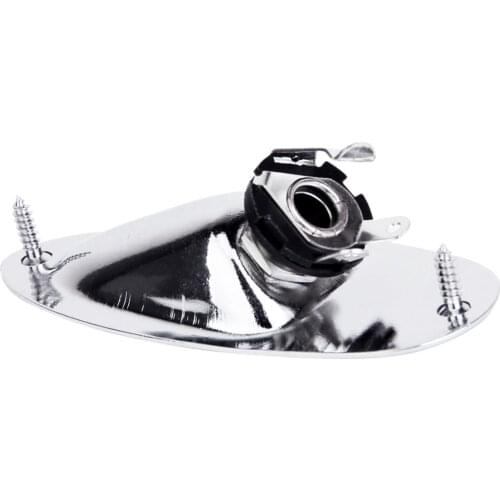 Tooyful Chromeplated Boat Output Plate Jack Socket for Electric Guitar Fender Strat New