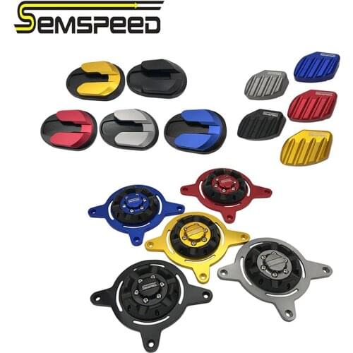 SEMSPEED For Yamaha NVX155 Aerox155 NVX150 NVX125 AEROX125 Scooter Engine Cover Guard Side Stand Support Pad Cover Set Protector