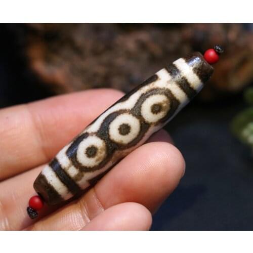LKbrother Talisman Treasure Energy Tibetan old Agate 6 Eye Healthy dZi Bead Totem Amulet Pendant 4A UPD21028R24