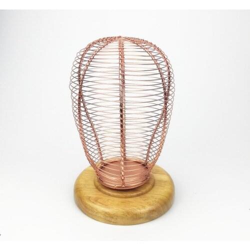 Metal Mannequin Head With Wood Base For Hat Display