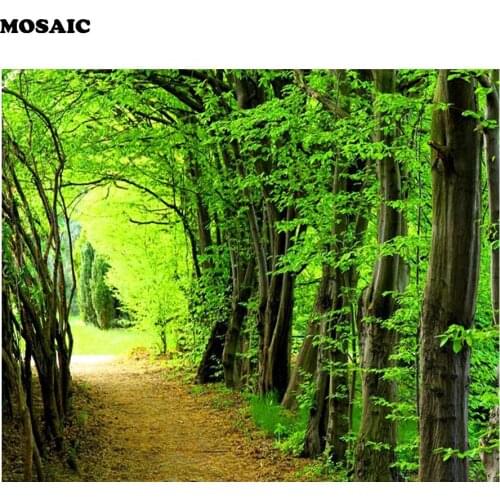 Mosaic Diamond Painting Cross Stitch Pattern,5D Diamond Embroidery Forest tree Diamond Mosaic Home Decor DIY diamond art