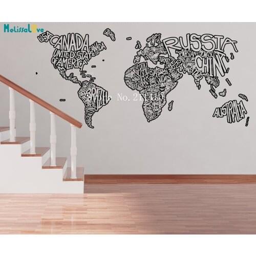 New Design Vinyl Wall Sticker Home Decoration Living Room Country Name Decal Self-adhesive Art Murals Special Implied Gift YY777