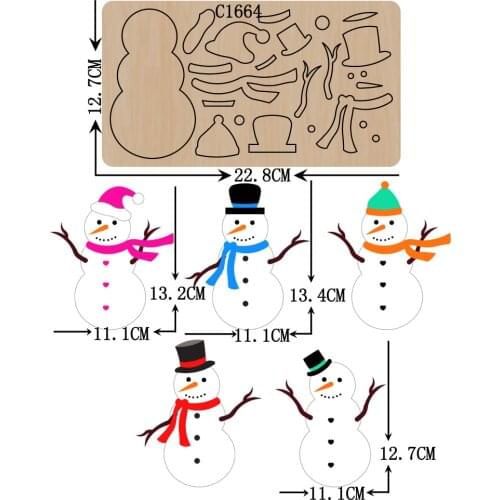 New Christmas snowman Wooden die Scrapbooking C-1664 Cutting Dies