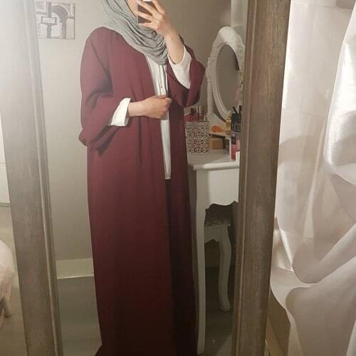 167Plain Abaya Dubai Kimono Cardigan Turkey Hijab Muslim Dress African Dresses Abayas For Women Kaftan Dubai Caftan Islam Clothi