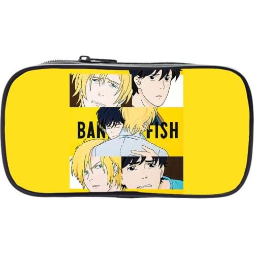 Banana Fish Pencil Case Large Capacity Manga Zipper Pencil Bag Students Pencil Box Storage Bag Multifunction Stationery Bag