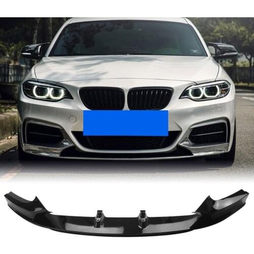 Front Bumper Spoiler Lip Cover For BMW 2 Series F22 F23 230i M240i 220i 2014-2021 Glossy Black Lower Splitter Chin Plate Trim