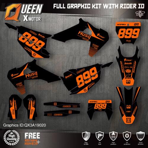 Queen X MOTOR Custom Team Graphics Decals Stickers Kit For Husqvarna Decal 2019-N TC FC TX FX FS 2020-N TE FE 125-450CC 20