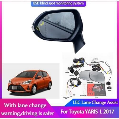 Blind Spot Detection System Radar Detection System Microwave Assist Sensor Mirror LED Light Warning Fit For Toyota YARIS L 2017