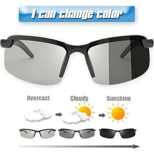 Photochromic Sunglasses Men Polarized Driving Chameleon Glasses Male Change Color Sun Glasses Day Night Vision Drivers Eyewear